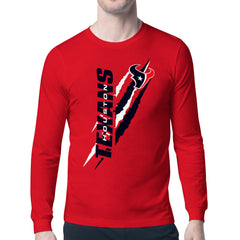 Houston Texans Starter Color Scratch Long Sleeve T-Shirt - Red - NFL