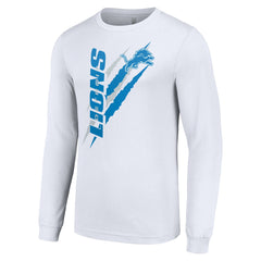 Detroit Lions Starter Color Scratch Long Sleeve T-Shirt - White - NFL