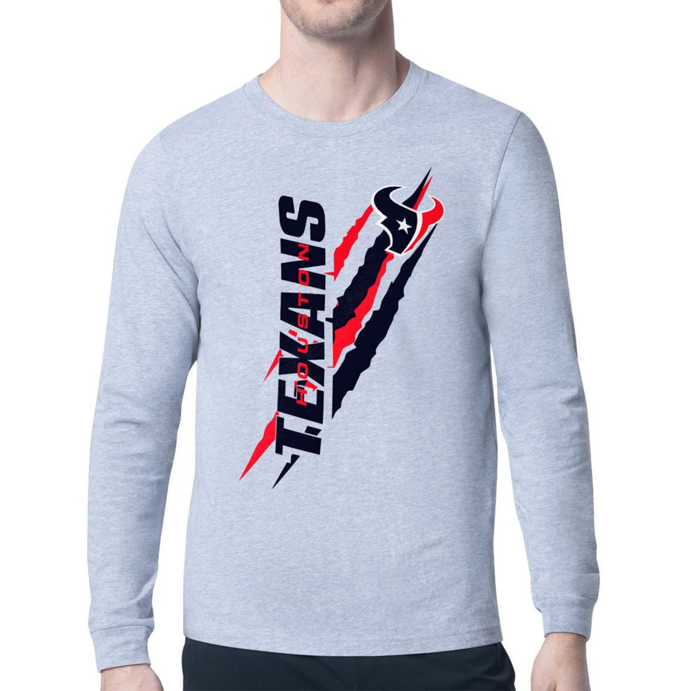 Houston Texans Starter Color Scratch Long Sleeve T-Shirt - Heather Gray - NFL
