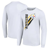 Pittsburgh Steelers Starter Color Scratch Long Sleeve T-Shirt - White - NFL
