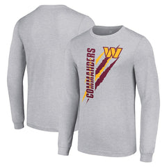 Washington Commanders Starter Color Scratch Long Sleeve T-Shirt - Heather Gray - NFL