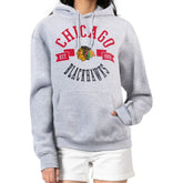 Chicago Blackhawks G-III 4Her by Carl Banks Women's City Graphic Fleece Pullover Hoodie - Heather Gray | NHL sale