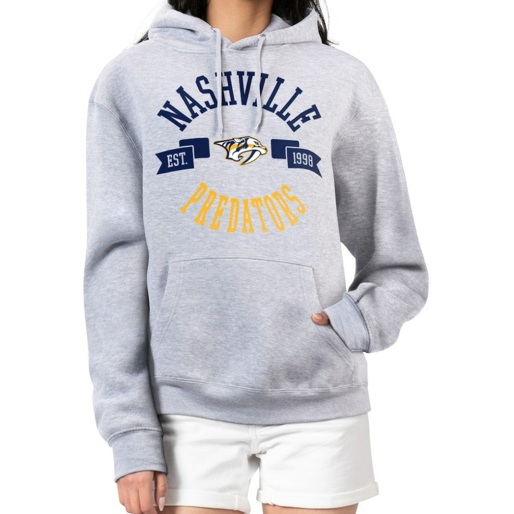 Nashville Predators G-III 4Her by Carl Banks Women's City Graphic Fleece Pullover Hoodie - Heather Gray | NHL Clearance