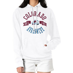 Colorado Avalanche G-III 4Her by Carl Banks Women's City Graphic Fleece Pullover Hoodie - White | NHL on sale