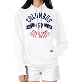 Columbus Blue Jackets G-III 4Her by Carl Banks Women's City Graphic Fleece Pullover Hoodie - White | NHL Lifestyle
