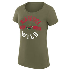 Minnesota Wild G-III 4Her by Carl Banks Women's Super-Slim Fit Lightweight City Graphic Sport Crewneck T-Shirt - Green | NHL Lifestyle