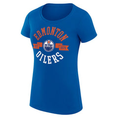 Edmonton Oilers G-III 4Her by Carl Banks Women's Super-Slim Fit Lightweight City Graphic Sport Crewneck T-Shirt - Royal | NHL on sale