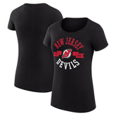 New Jersey Devils G-III 4Her by Carl Banks Women's Super-Slim Fit Lightweight City Graphic Sport Crewneck T-Shirt - Black | NHL discount