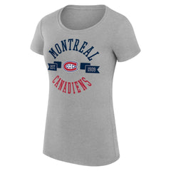 Montreal Canadiens G-III 4Her by Carl Banks Women's Super-Slim Fit Lightweight City Graphic Sport Crewneck T-Shirt - Heather Gray | NHL Clearance