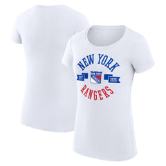 New York Rangers G-III 4Her by Carl Banks Women's Super-Slim Fit Lightweight City Graphic Sport Crewneck T-Shirt - White | NHL near me