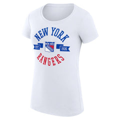 New York Rangers G-III 4Her by Carl Banks Women's Super-Slim Fit Lightweight City Graphic Sport Crewneck T-Shirt - White | NHL near me