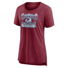Colorado Avalanche Women's Crash the Net Tri-Blend T-Shirt - Burgundy | NHL Lifestyle