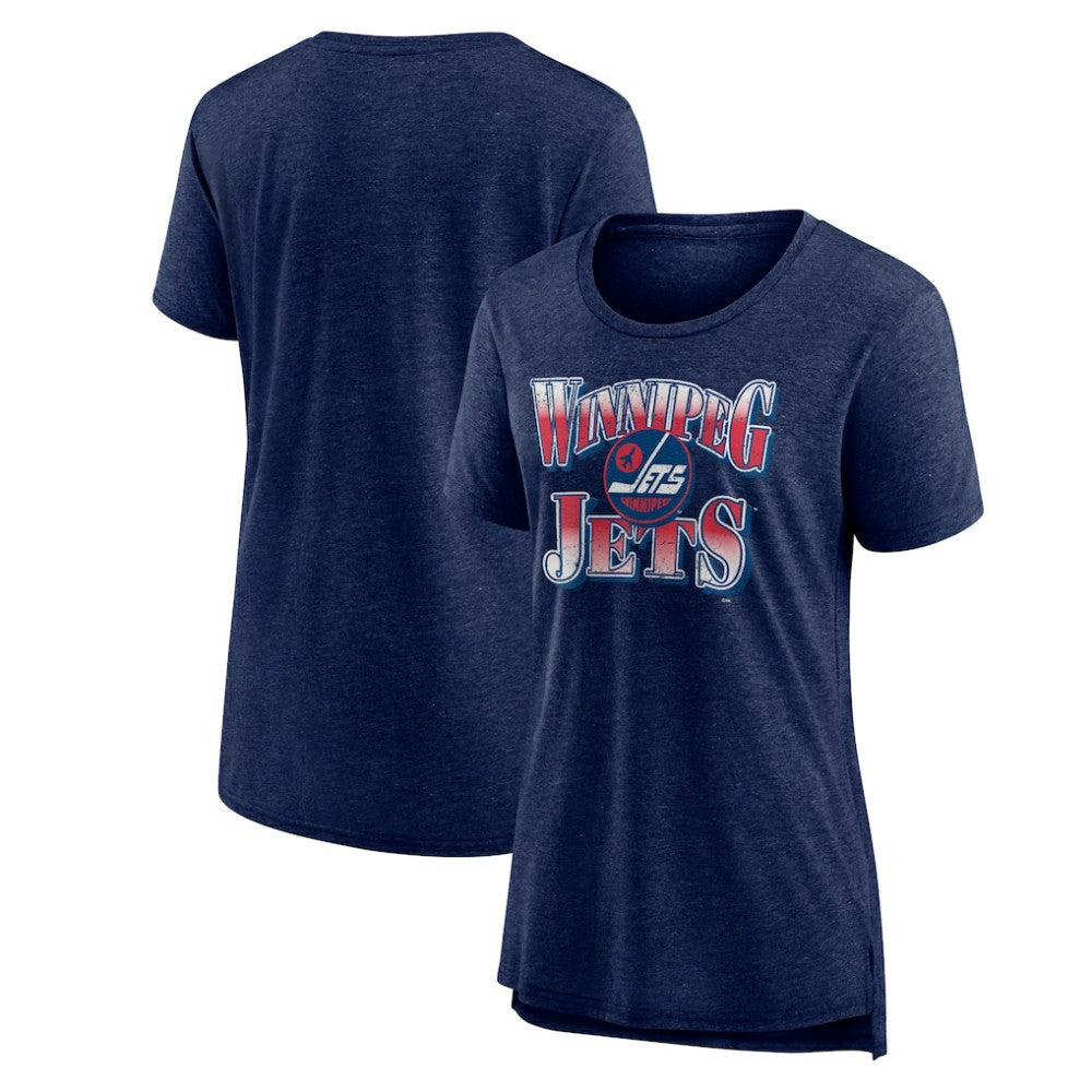 Winnipeg Jets Women's Crash the Net Tri-Blend T-Shirt - Navy | NHL online