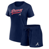 Atlanta Braves Fanatics Women's Start to Finish T-Shirt & Shorts Combo Pack Discount