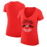 Carolina Hurricanes G-III 4Her by Carl Banks Women's Super-Slim Fit Lightweight City Graphic V-Neck T-Shirt - Red | NHL online