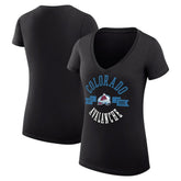 Colorado Avalanche G-III 4Her by Carl Banks Women's Super-Slim Fit Lightweight City Graphic V-Neck T-Shirt - Black | NHL on sale