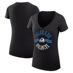 Colorado Avalanche G-III 4Her by Carl Banks Women's Super-Slim Fit Lightweight City Graphic V-Neck T-Shirt - Black | NHL on sale