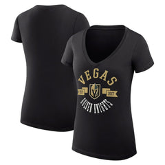 Vegas Golden Knights G-III 4Her by Carl Banks Women's Super-Slim Fit Lightweight City Graphic V-Neck T-Shirt - Black | NHL sale