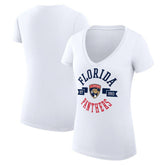 Florida Panthers G-III 4Her by Carl Banks Women's Super-Slim Fit Lightweight City Graphic V-Neck T-Shirt - White | NHL sale