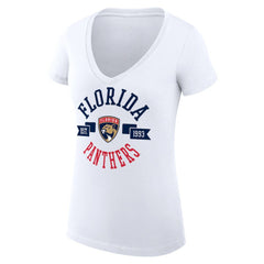 Florida Panthers G-III 4Her by Carl Banks Women's Super-Slim Fit Lightweight City Graphic V-Neck T-Shirt - White | NHL sale