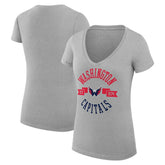 Washington Capitals G-III 4Her by Carl Banks Women's Super-Slim Fit Lightweight City Graphic V-Neck T-Shirt - Heather Gray | NHL discount