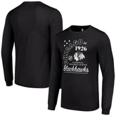Chicago Blackhawks Starter Arch City Theme Graphic Long Sleeve T-Shirt - Black | NHL Clearance