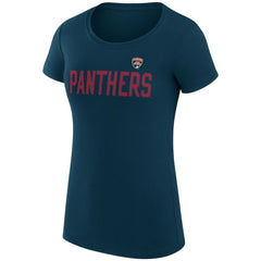 Florida Panthers G-III 4Her by Carl Banks Women's Super-Slim Fit Lightweight Dot Print Team T-Shirt - Navy | NHL Clearance