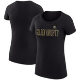 Vegas Golden Knights G-III 4Her by Carl Banks Women's Super-Slim Fit Lightweight Dot Print Team T-Shirt - Black | NHL online
