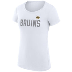Boston Bruins G-III 4Her by Carl Banks Women's Super-Slim Fit Lightweight Dot Print Team T-Shirt - White | NHL sale