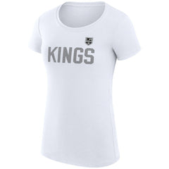 Los Angeles Kings G-III 4Her by Carl Banks Women's Super-Slim Fit Lightweight Dot Print Team T-Shirt - White | NHL Lifestyle