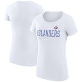 New York Islanders G-III 4Her by Carl Banks Women's Super-Slim Fit Lightweight Dot Print Team T-Shirt - White | NHL near me