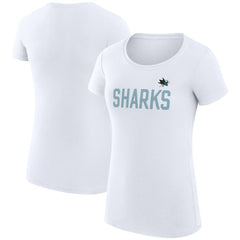 San Jose Sharks G-III 4Her by Carl Banks Women's Super-Slim Fit Lightweight Dot Print Team T-Shirt - White | NHL sale