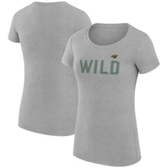 Minnesota Wild G-III 4Her by Carl Banks Women's Super-Slim Fit Lightweight Dot Print Team T-Shirt - Heather Gray | NHL on sale