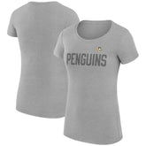 Pittsburgh Penguins G-III 4Her by Carl Banks Women's Super-Slim Fit Lightweight Dot Print Team T-Shirt - Heather Gray | NHL discount