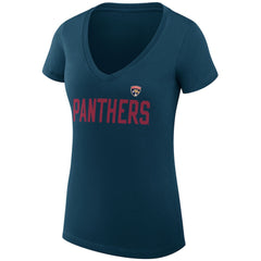 Florida Panthers G-III 4Her by Carl Banks Women's Super-Slim Fit Lightweight Dot Print Team V-Neck T-Shirt - Navy | NHL on sale