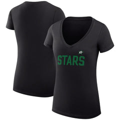 Dallas Stars G-III 4Her by Carl Banks Women's Super-Slim Fit Lightweight Dot Print Team V-Neck T-Shirt - Black | NHL discount