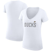 Anaheim Ducks G-III 4Her by Carl Banks Women's Super-Slim Fit Lightweight Dot Print Team V-Neck T-Shirt - White | NHL discount