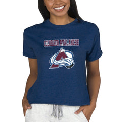 Colorado Avalanche Concepts Sport Women's Tri-Blend Mainstream Terry Short Sleeve Sweatshirt Top - Navy | NHL online