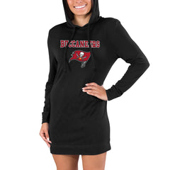 Tampa Bay Buccaneers Concepts Sport Women's Gather Long Sleeve Hoodie Nightshirt - Black - NFL