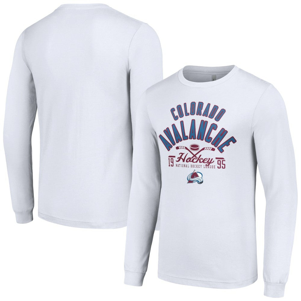 Colorado Avalanche Starter Puck Long Sleeve T-Shirt - White | NHL sale