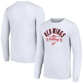 Detroit Red Wings Starter Puck Long Sleeve T-Shirt - White | NHL Lifestyle