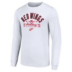 Detroit Red Wings Starter Puck Long Sleeve T-Shirt - White | NHL Lifestyle