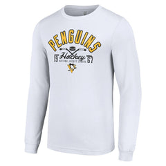 Pittsburgh Penguins Starter Puck Long Sleeve T-Shirt - White | NHL Lifestyle