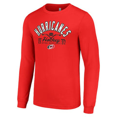 Carolina Hurricanes Starter Puck Long Sleeve T-Shirt - Red | NHL Lifestyle