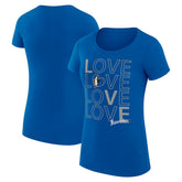 Dallas Mavericks G-III 4Her by Carl Banks Women's Super-Slim Fit Lightweight Basketball Love T-Shirt Royal