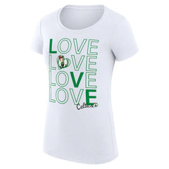 Boston Celtics G-III 4Her by Carl Banks Women's Super-Slim Fit Lightweight Basketball Love T-Shirt White