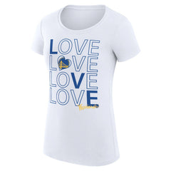 Golden State Warriors G-III 4Her by Carl Banks Women's Super-Slim Fit Lightweight Basketball Love T-Shirt White