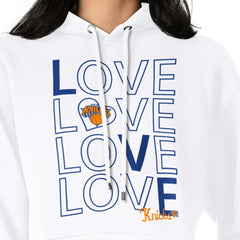 New York Knicks G-III 4Her by Carl Banks Women's Basketball Love Fleece Pullover Hoodie White