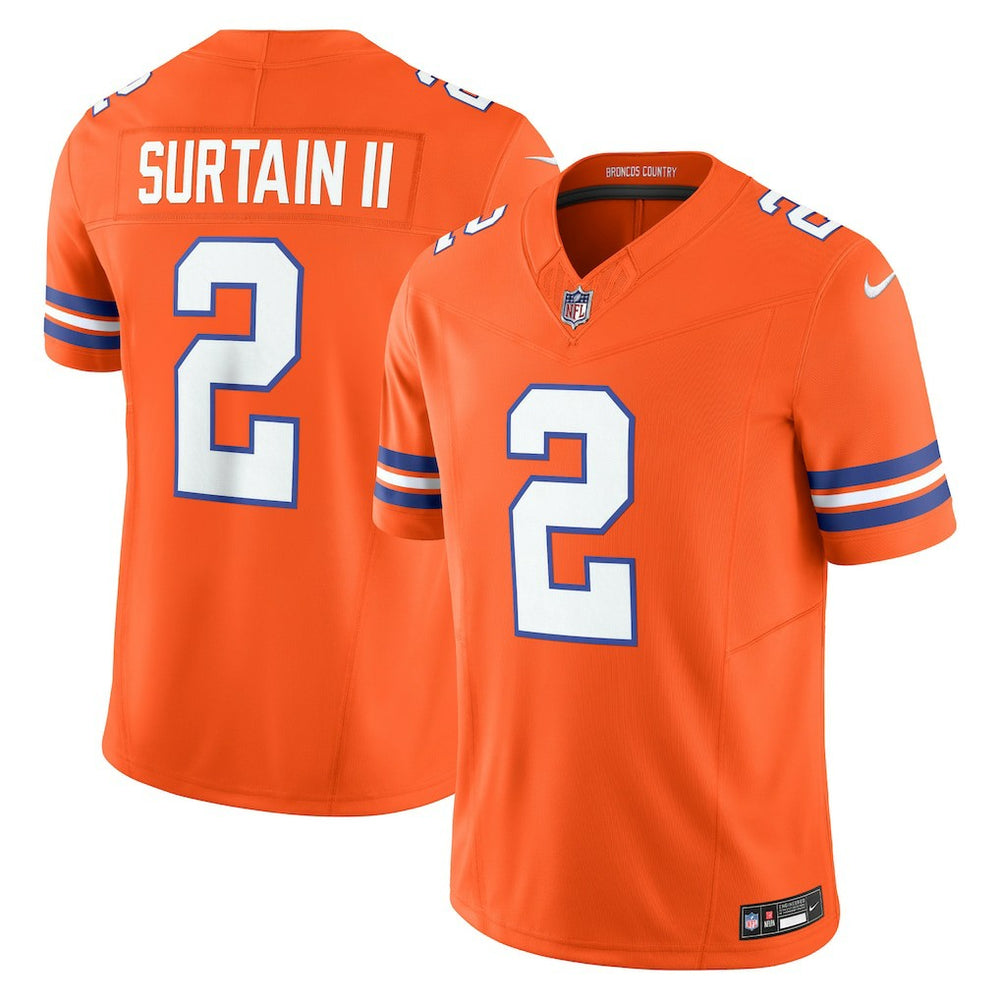 Patrick Surtain II Denver Broncos Alternate Mile High Collection 1977 Throwback Vapor F.U.S.E. Limited Jersey - Orange - Nike