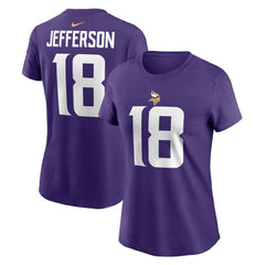 Justin Jefferson Minnesota Vikings Women's Player Name & Number T-Shirt - Purple - Nike